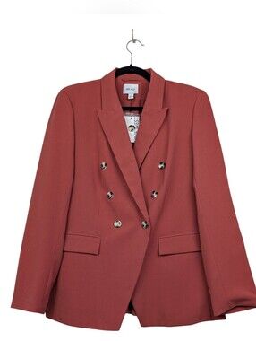 NWT Nine West Double-Breasted Blazer Coat Jacket Mauve Size Large